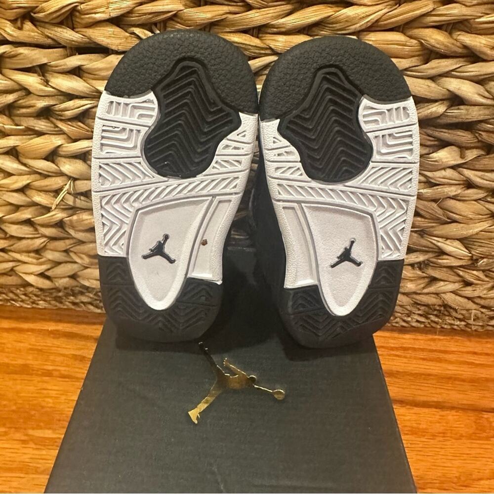 Jordan 4 Retro Sneakers sz 5c Black on Black Retro 4 Sneakers toddler sz 5 - Picture 7 of 9
